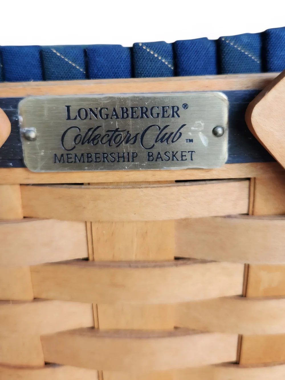 Brand new Longaberger 1997 Membership Basket Fabric & Plastic Liner